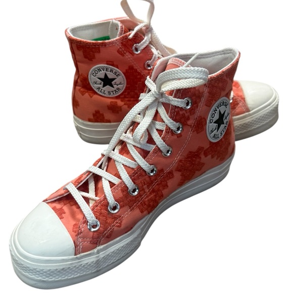 Converse Shoes - Chuck Taylor Converse All Star Lift Hi Sneaker, orange, embroidered, size 9